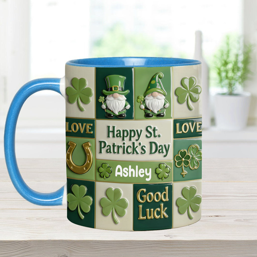 Bonne fête de la Saint-Patrick ! Mug et sous-verre personnalisés avec accent irlandais