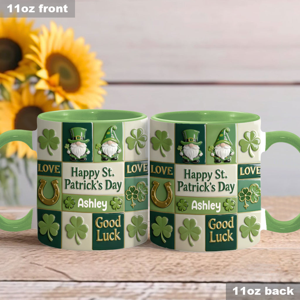 Bonne fête de la Saint-Patrick ! Mug et sous-verre personnalisés avec accent irlandais