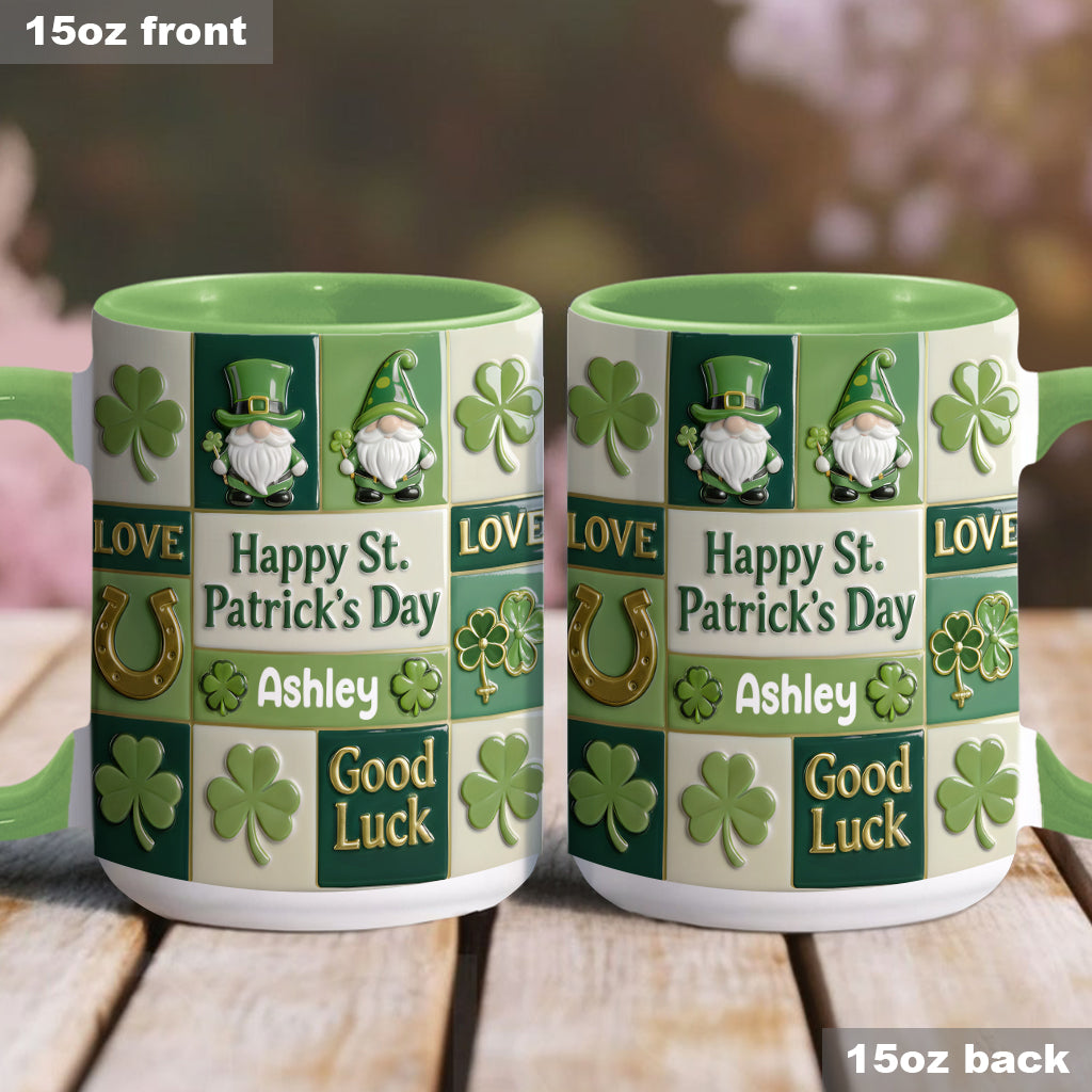Bonne fête de la Saint-Patrick ! Mug et sous-verre personnalisés avec accent irlandais