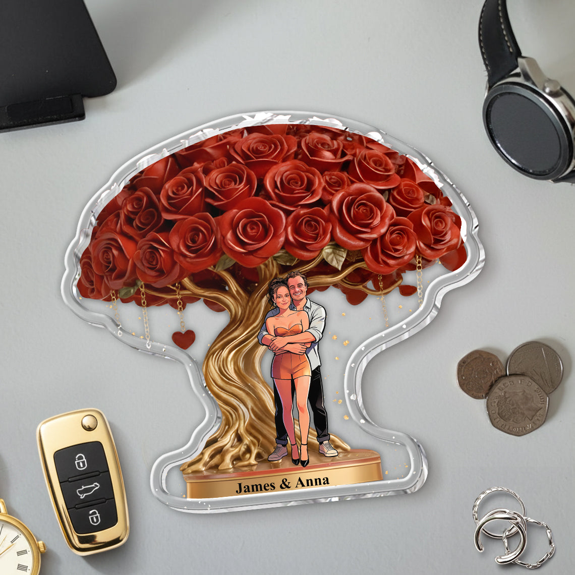 Plateau fourre-tout personnalisé pour couple, à partir de n'importe quelle photo