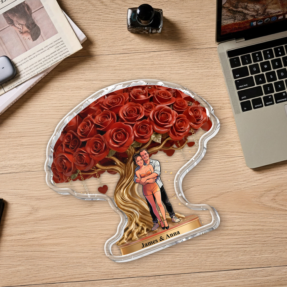 Plateau fourre-tout personnalisé pour couple, à partir de n'importe quelle photo