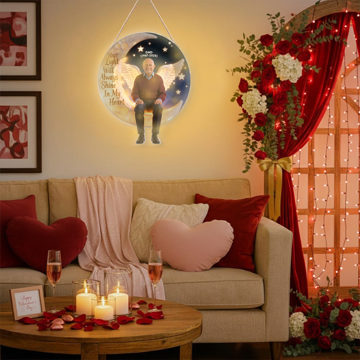 Always Shine In My Heart - Personalized Memorial LED Light Acrylic Sign