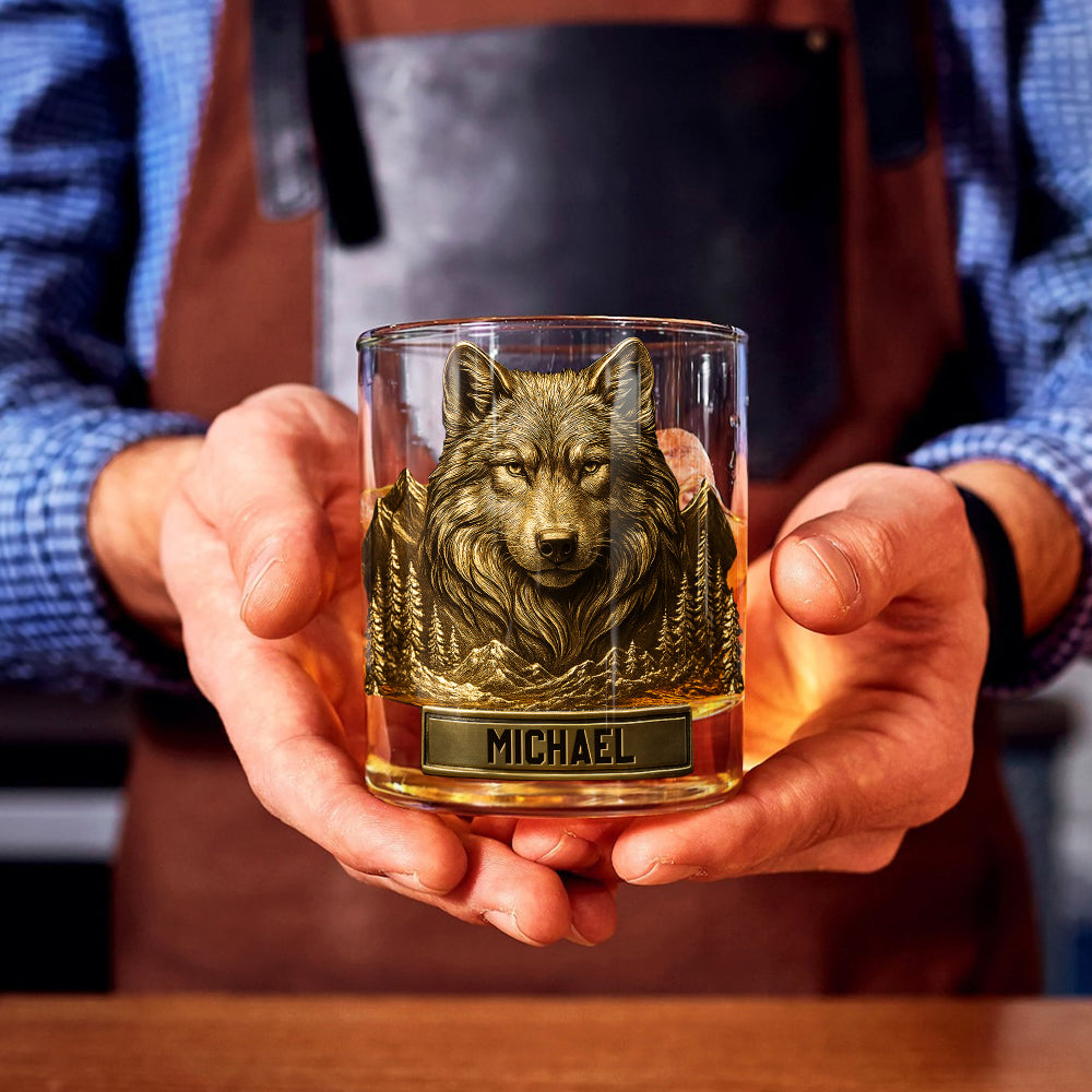 Cool Wolf - Verre à whisky personnalisé en forme de loup
