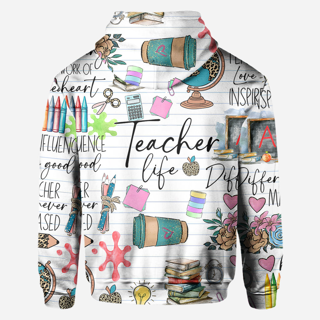 Vie d'enseignant - T-shirt personnalisé pour enseignants