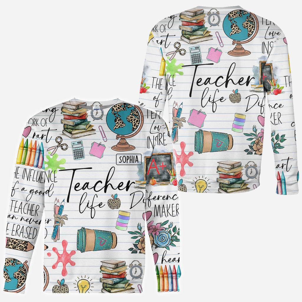 Vie d'enseignant - T-shirt personnalisé pour enseignants