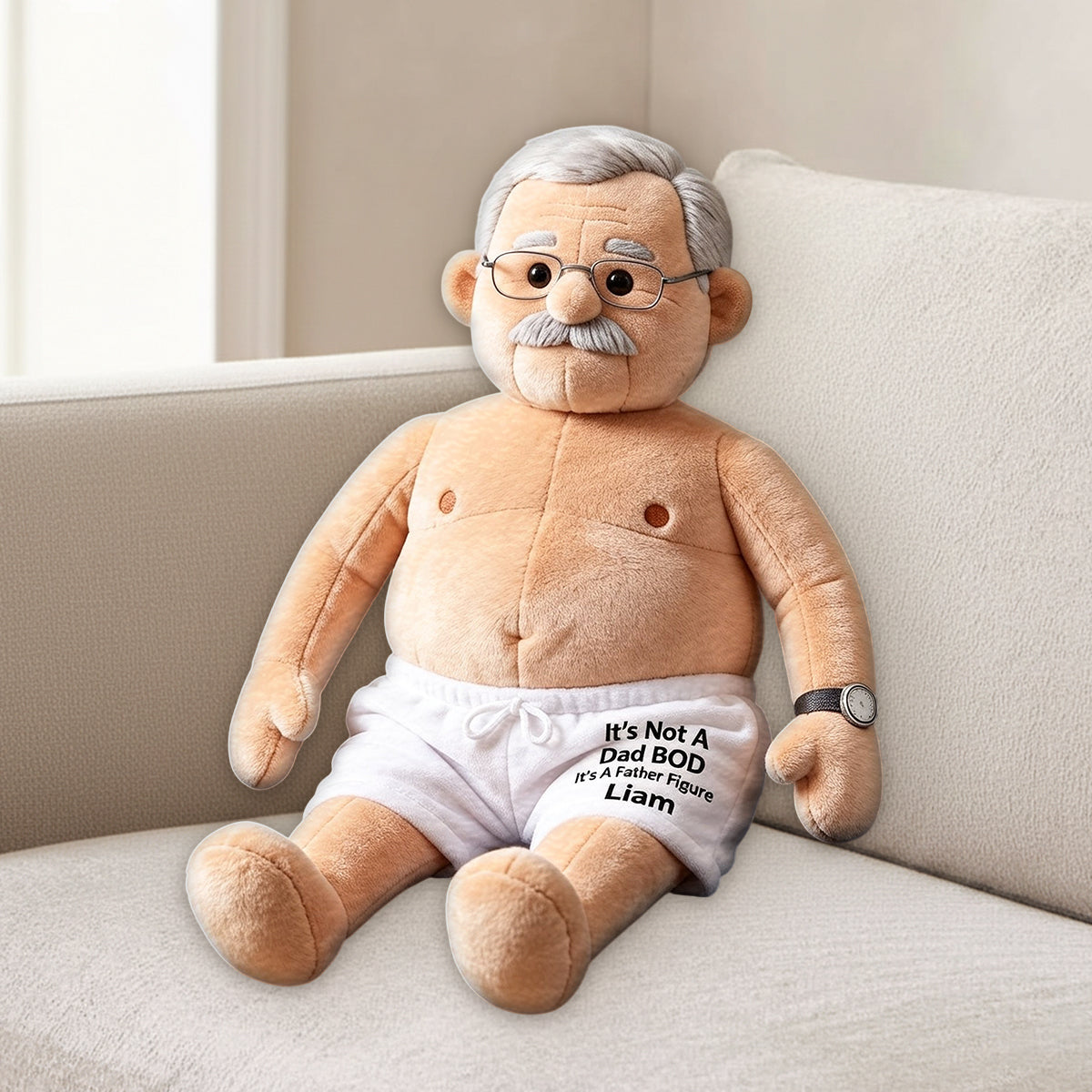 Coussin en Fausse Fourrure Personnalisé - Papa Amusant