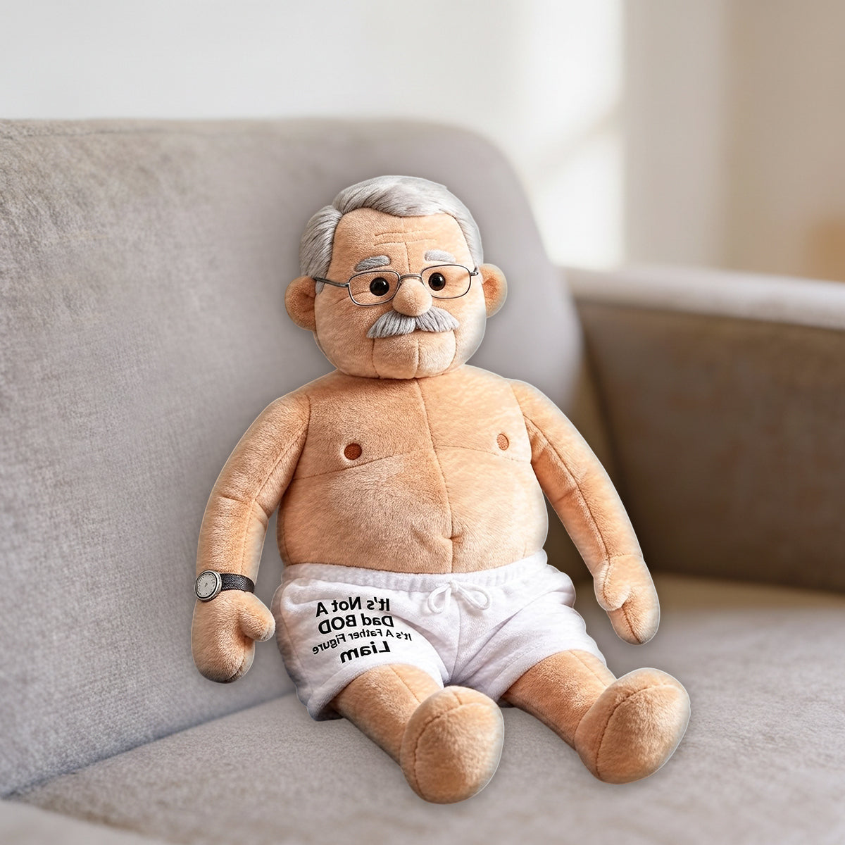 Coussin en Fausse Fourrure Personnalisé - Papa Amusant