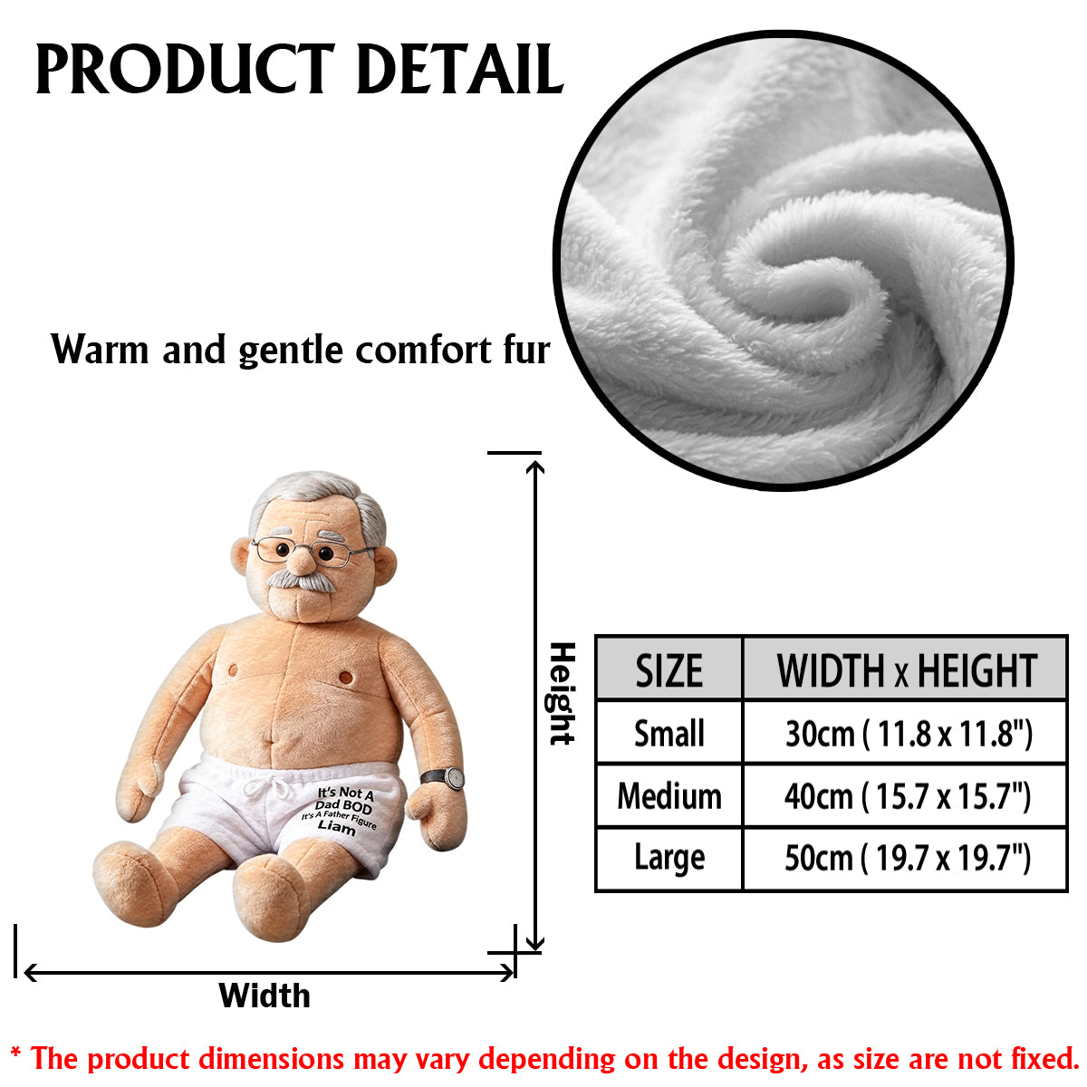 Coussin en Fausse Fourrure Personnalisé - Papa Amusant