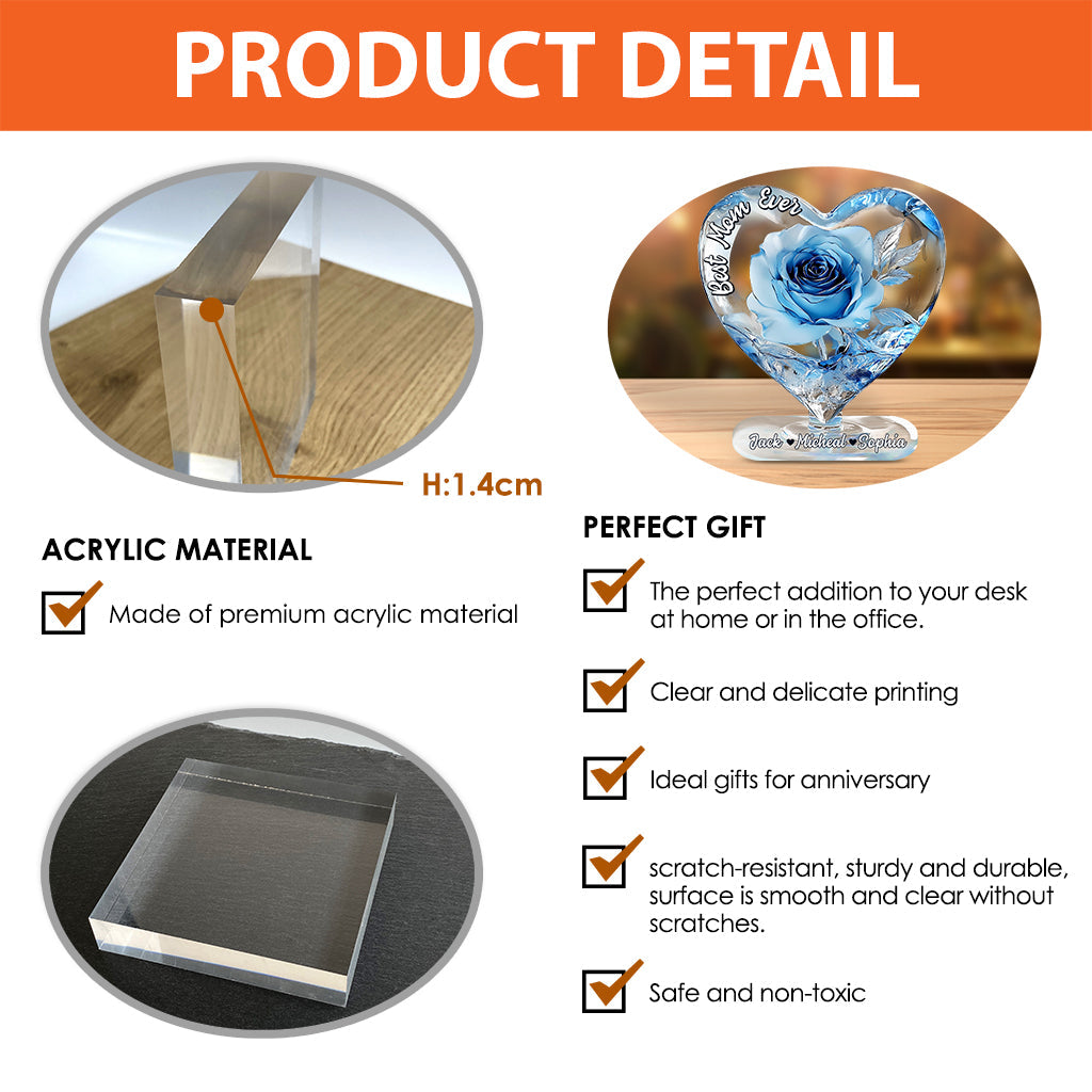 Best Mom Ever - Personalized Mother Custom Shaped Acrylic Plaque