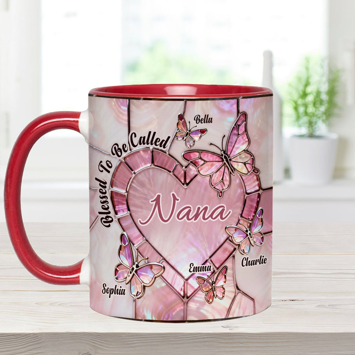 Heureuse d'être appelée Nana, Mama, Gigi, Grand-mère - Mug personnalisé pour grand-mère avec agitateurs en acrylique