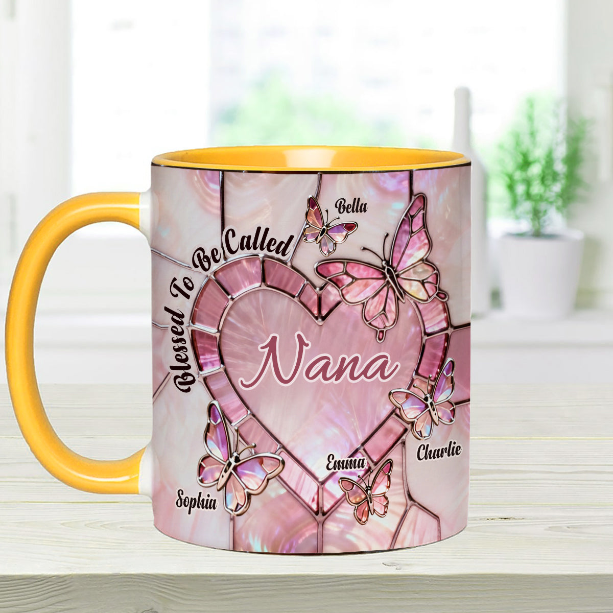 Heureuse d'être appelée Nana, Mama, Gigi, Grand-mère - Mug personnalisé pour grand-mère avec agitateurs en acrylique
