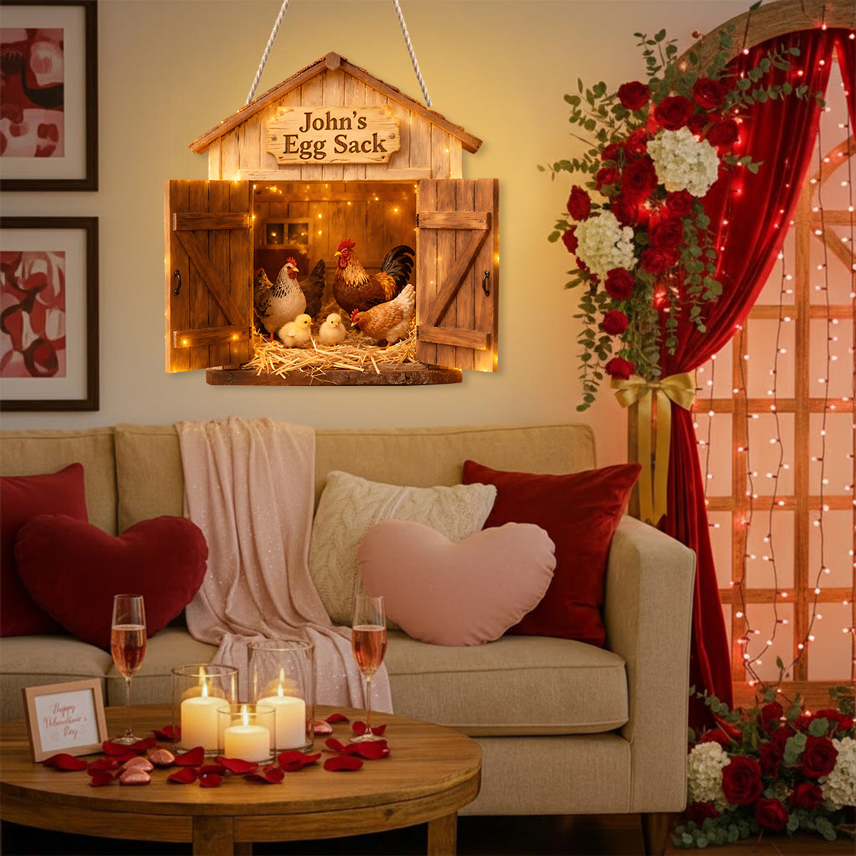 Sac à œufs, cadeau pour agriculteur - Panneau lumineux LED personnalisé pour agriculteur en acrylique