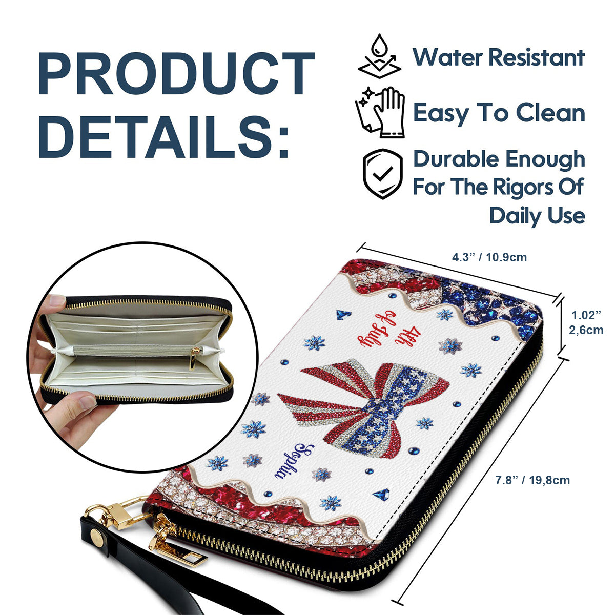 Independence Day - Personalized Independence Day/ 4th of July Leather Long Wallet