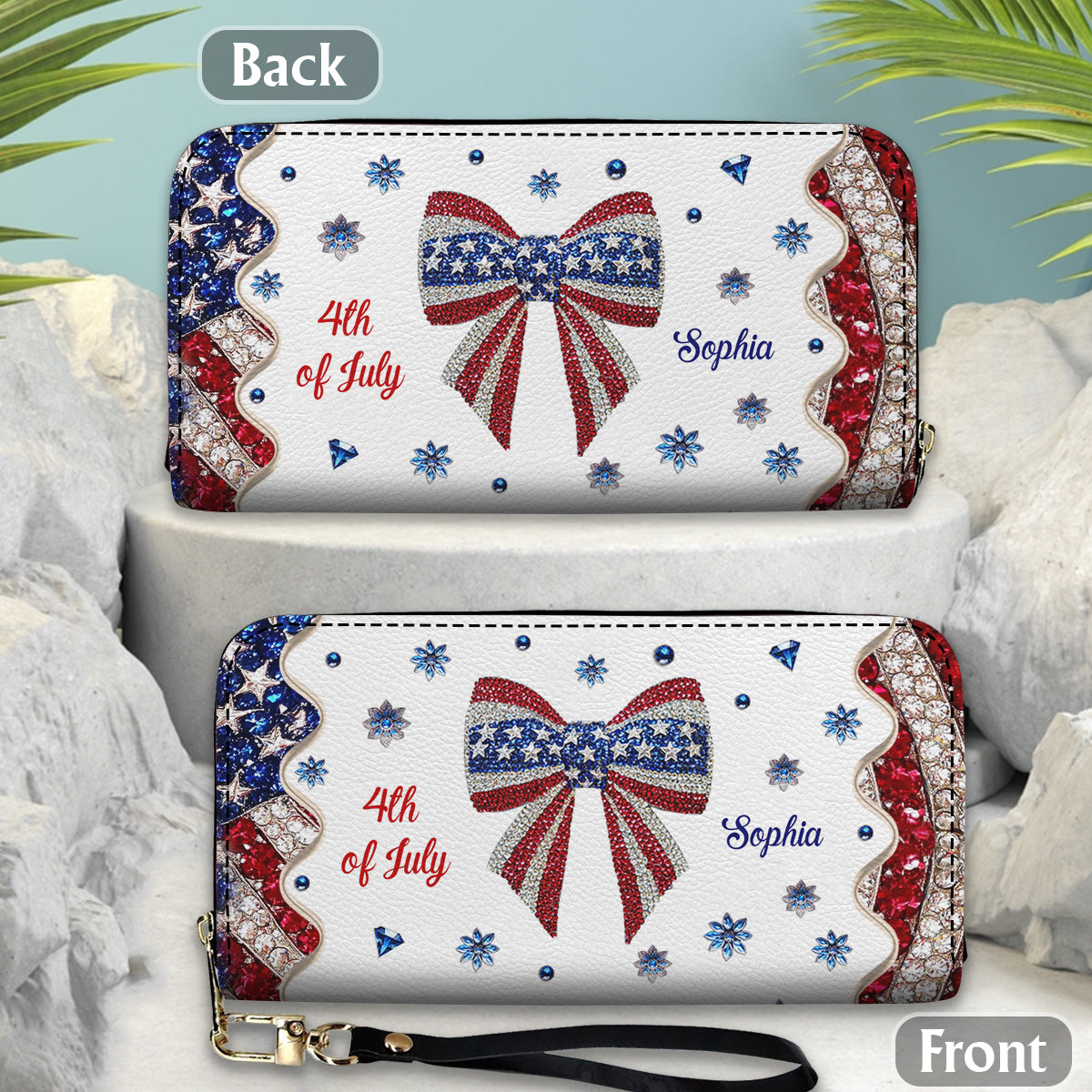 Independence Day - Personalized Independence Day/ 4th of July Leather Long Wallet
