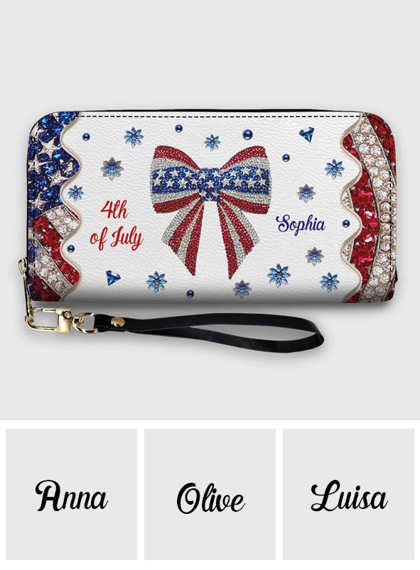 Independence Day - Personalized Independence Day/ 4th of July Leather Long Wallet