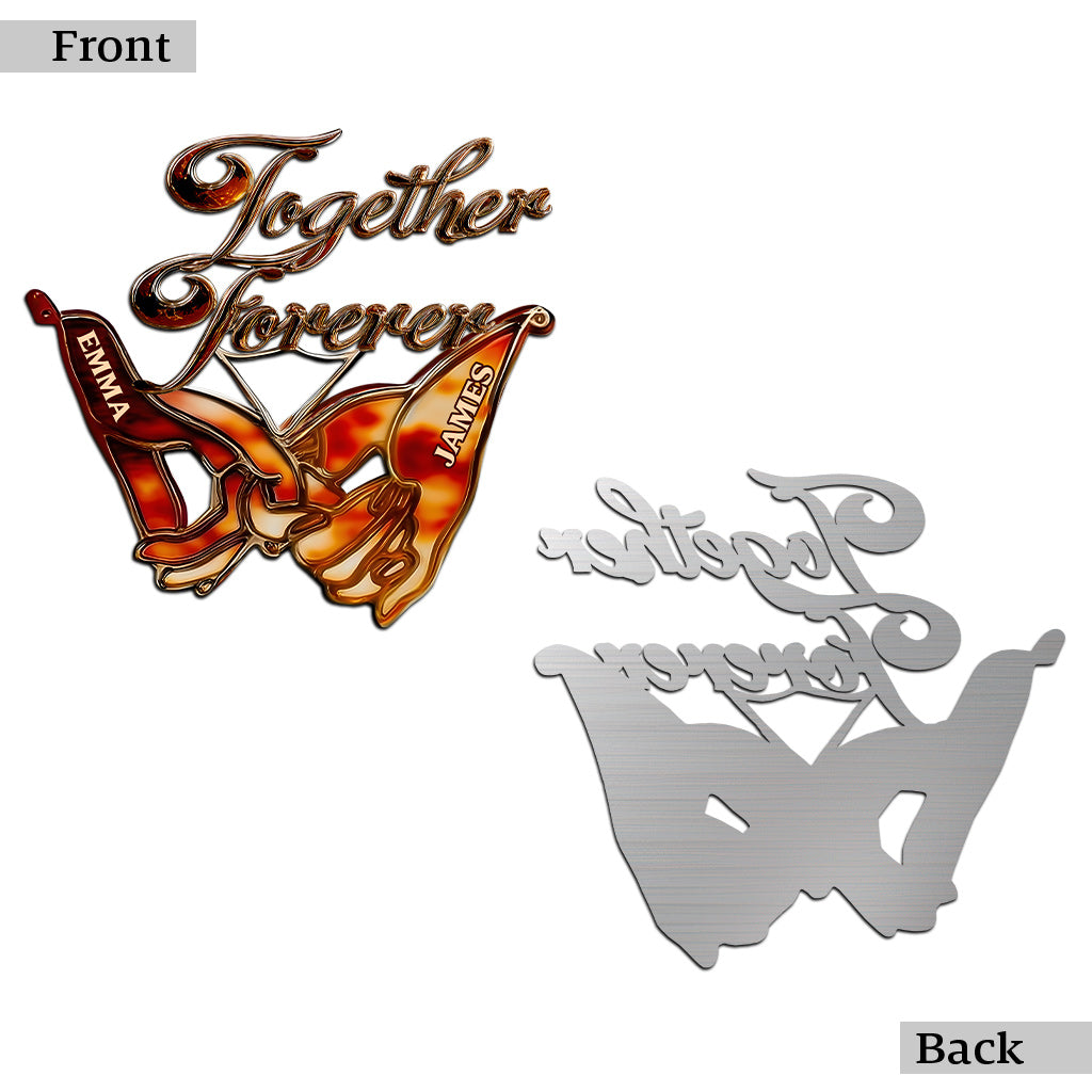 Ensemble pour toujours - Plaque en métal personnalisée pour couples