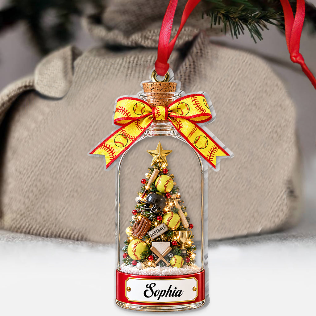 Love Sport, Softball, Football, Baseball... - Personalized Softball Ornament