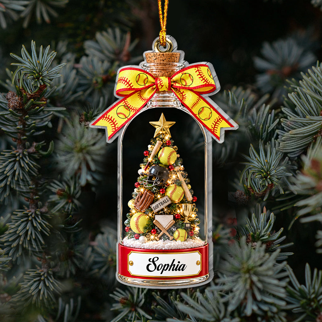 Love Sport, Softball, Football, Baseball... - Personalized Softball Ornament