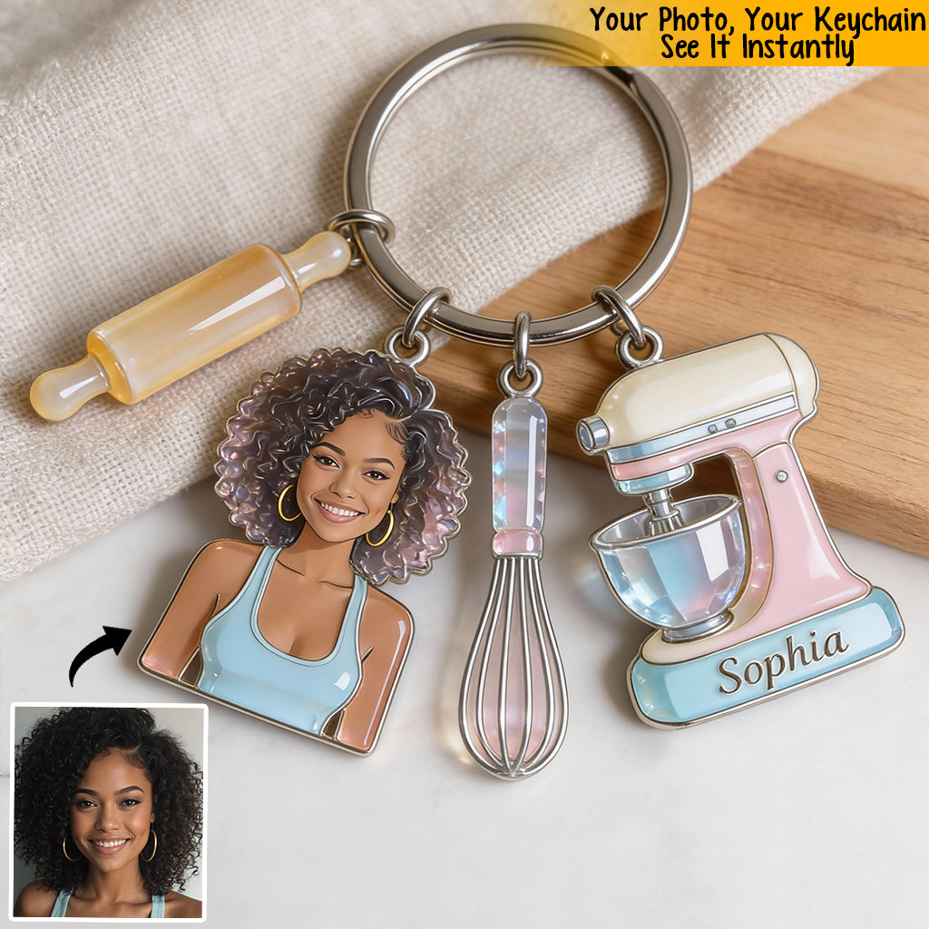 Porte-clés personnalisé « Passion Pâtisserie » avec breloques