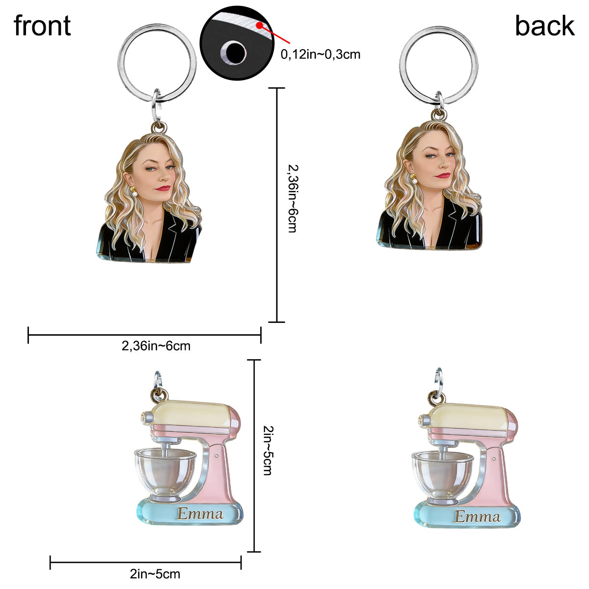 Porte-clés personnalisé « Passion Pâtisserie » avec breloques