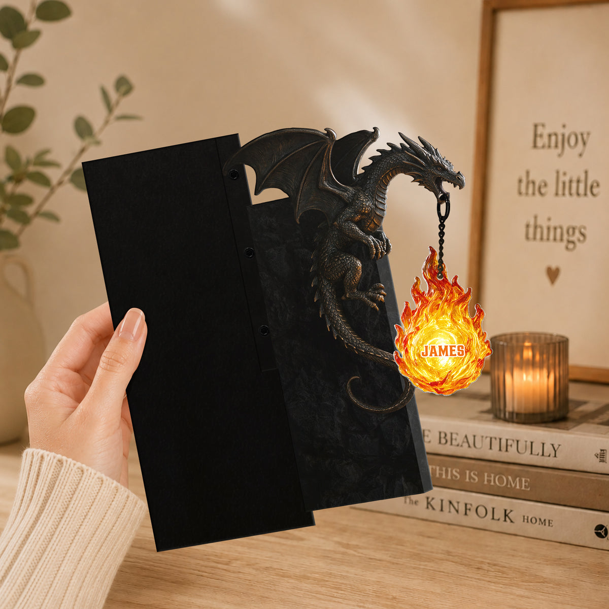 Cadeau pour Amateurs de Dragons - Lampe de Bibliothèque Personnalisée
