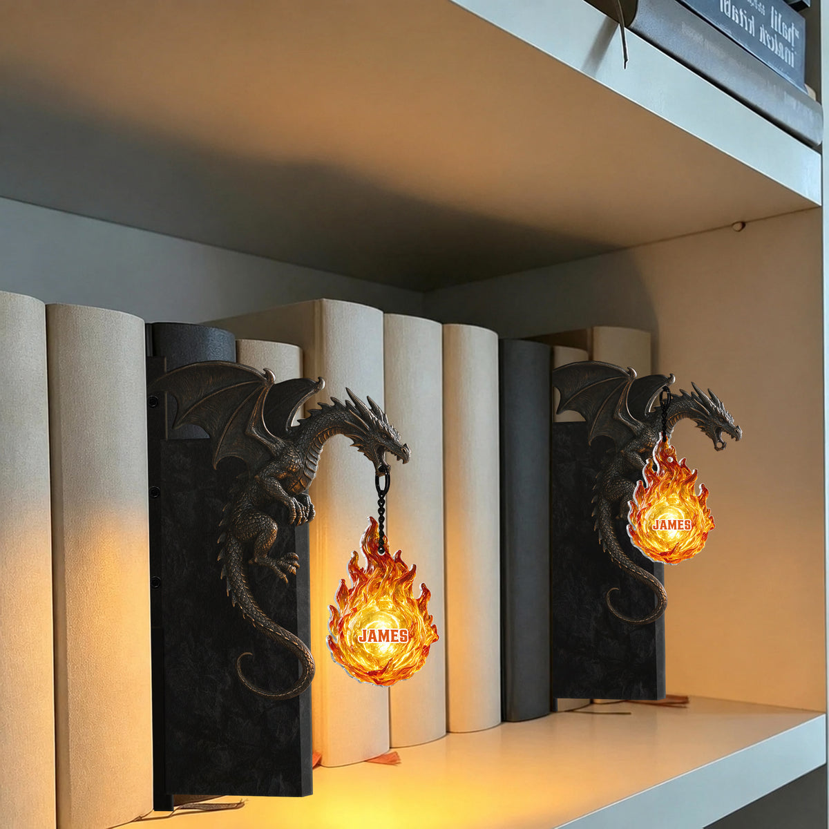 Cadeau pour Amateurs de Dragons - Lampe de Bibliothèque Personnalisée