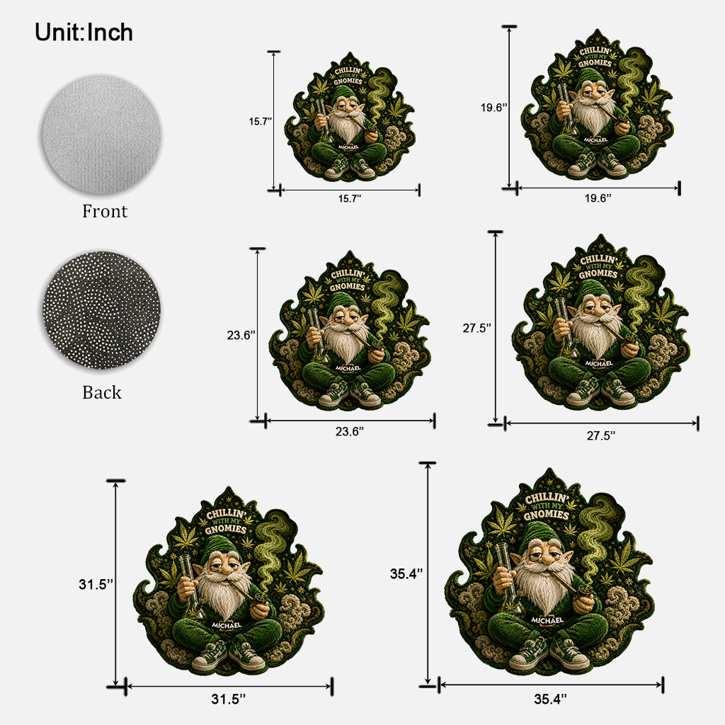 Gnome Fumeur, Il est 420 Quelque Part - Tapis de Porte Personnalisé en Forme de Weed