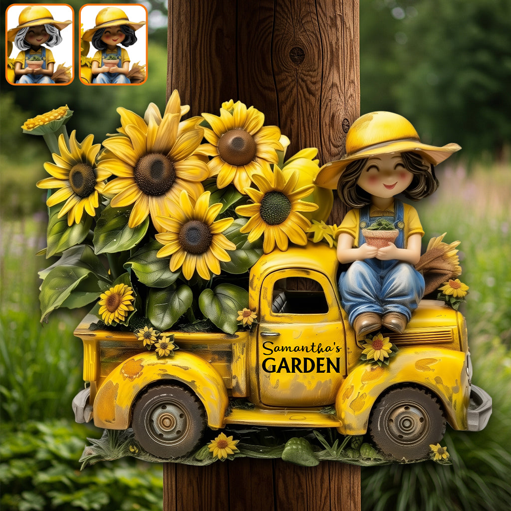 Et je vais au jardin pour perdre la tête - Panneau en métal découpé personnalisé sur le thème du jardinage