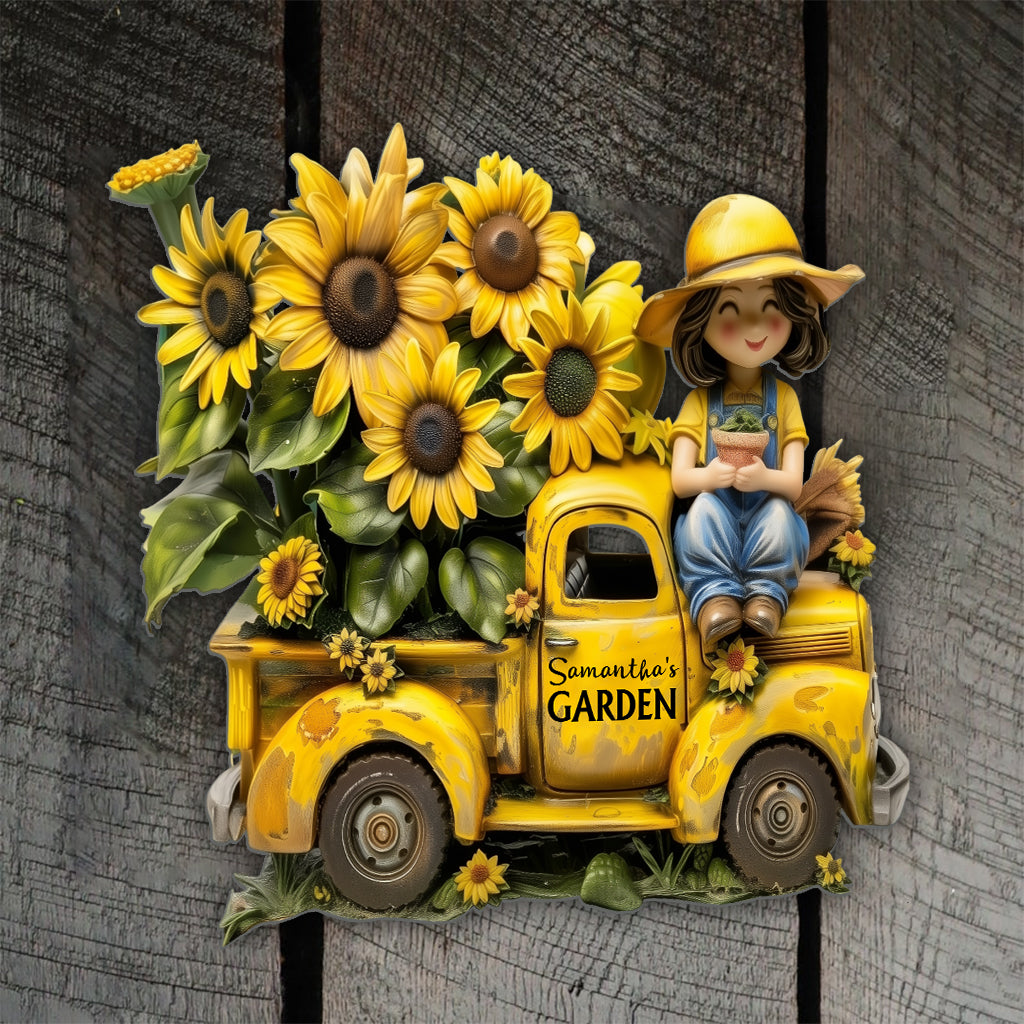 Et je vais au jardin pour perdre la tête - Panneau en métal découpé personnalisé sur le thème du jardinage