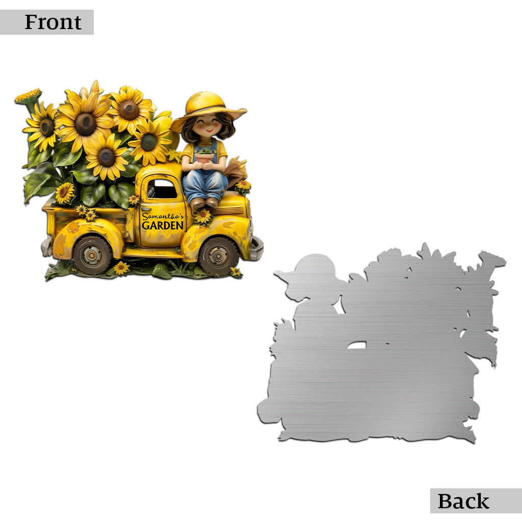 Et je vais au jardin pour perdre la tête - Panneau en métal découpé personnalisé sur le thème du jardinage