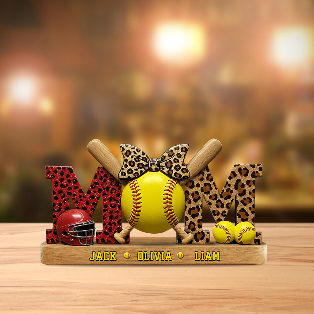 Softball Mom - Personalized Softball Custom Shaped Acrylic Plaque