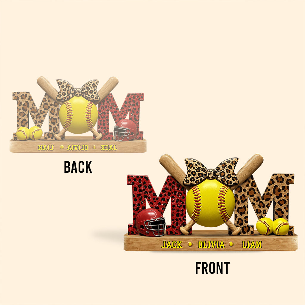 Softball Mom - Personalized Softball Custom Shaped Acrylic Plaque