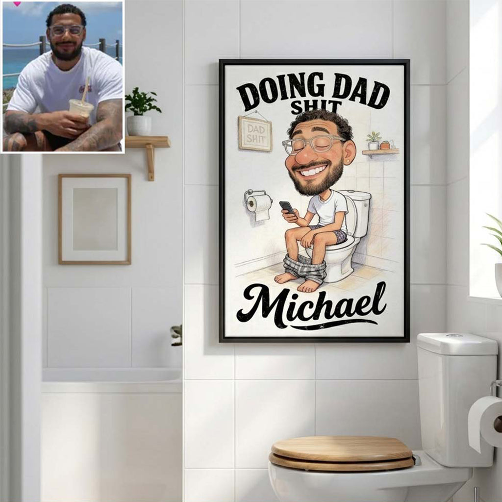 Cadeau Caricature Amusant Pour Papa - Toile Et Affiche Personnalisées