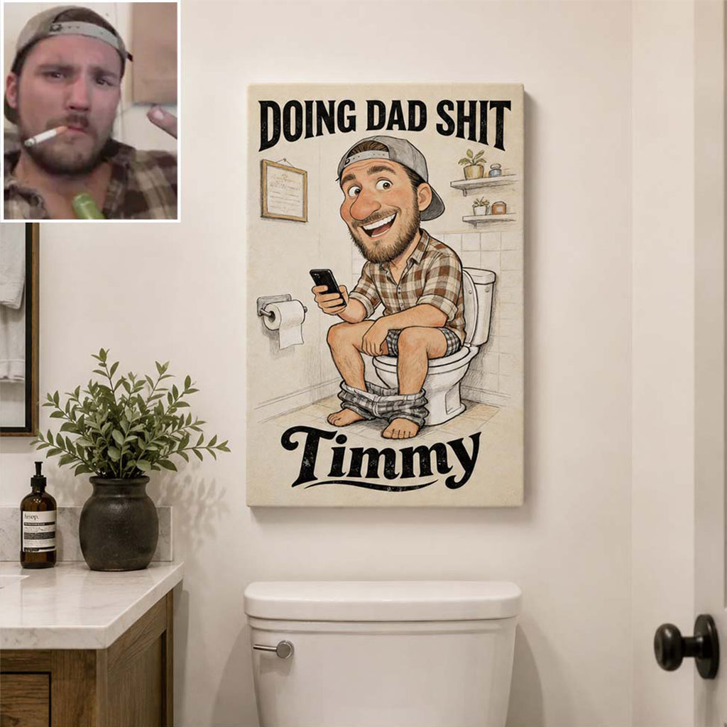 Cadeau Caricature Amusant Pour Papa - Toile Et Affiche Personnalisées