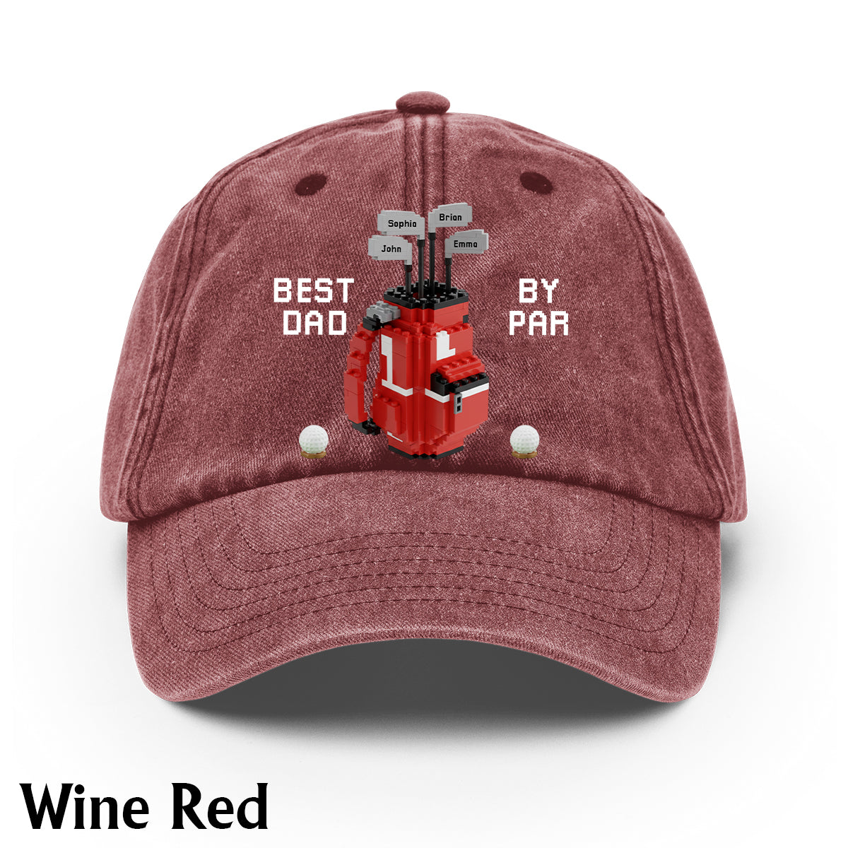 Best Dad By Par - Personalized Golf Washed Denim Cap