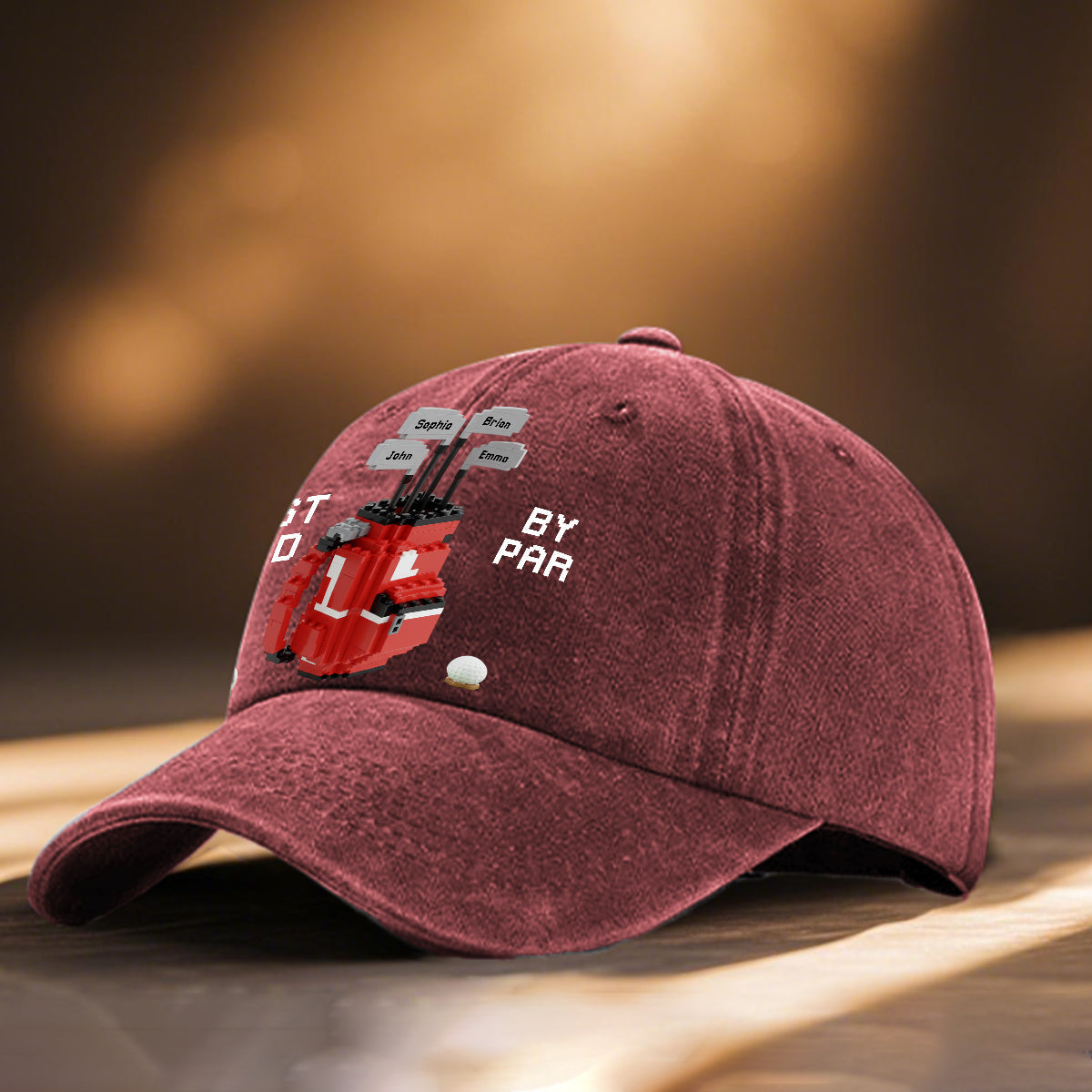 Best Dad By Par - Personalized Golf Washed Denim Cap