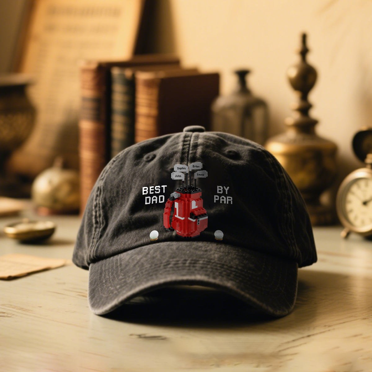 Best Dad By Par - Personalized Golf Washed Denim Cap