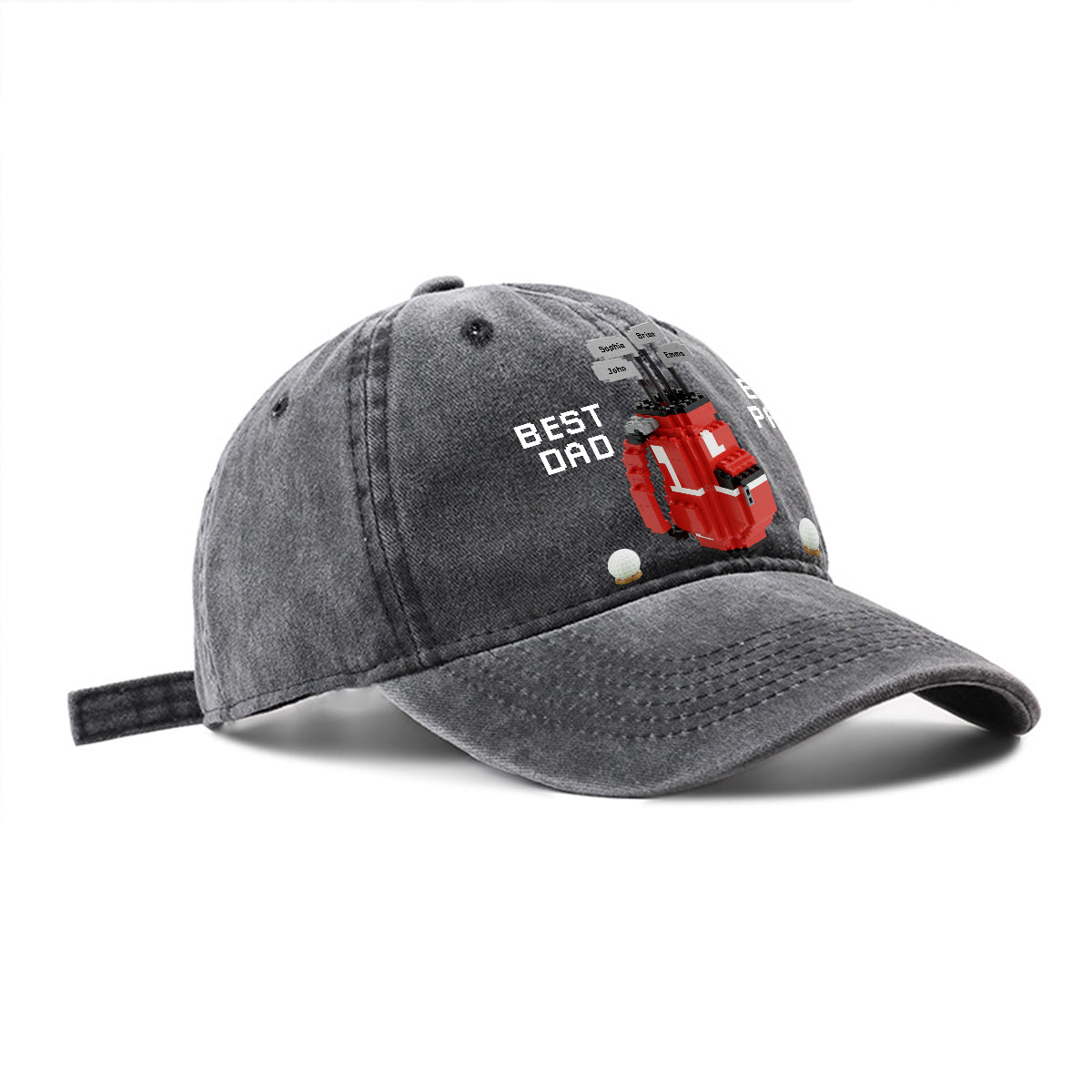 Best Dad By Par - Personalized Golf Washed Denim Cap
