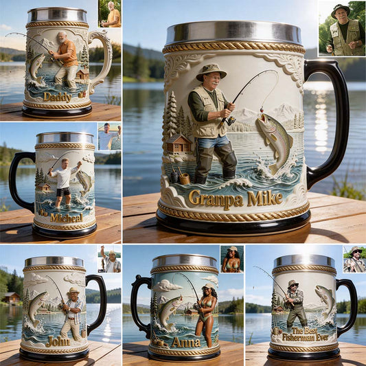 Love Fishing - Personalized Fishing Beer Stein