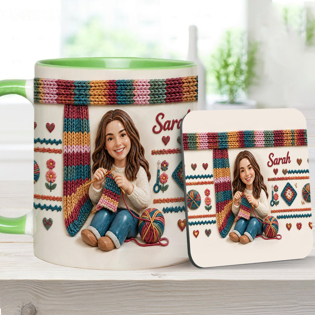 Love Crocheting - Personalized Crocheting Accent Mug & Coaster