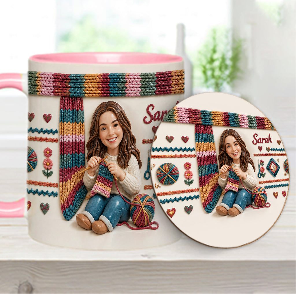 Love Crocheting - Personalized Crocheting Accent Mug & Coaster