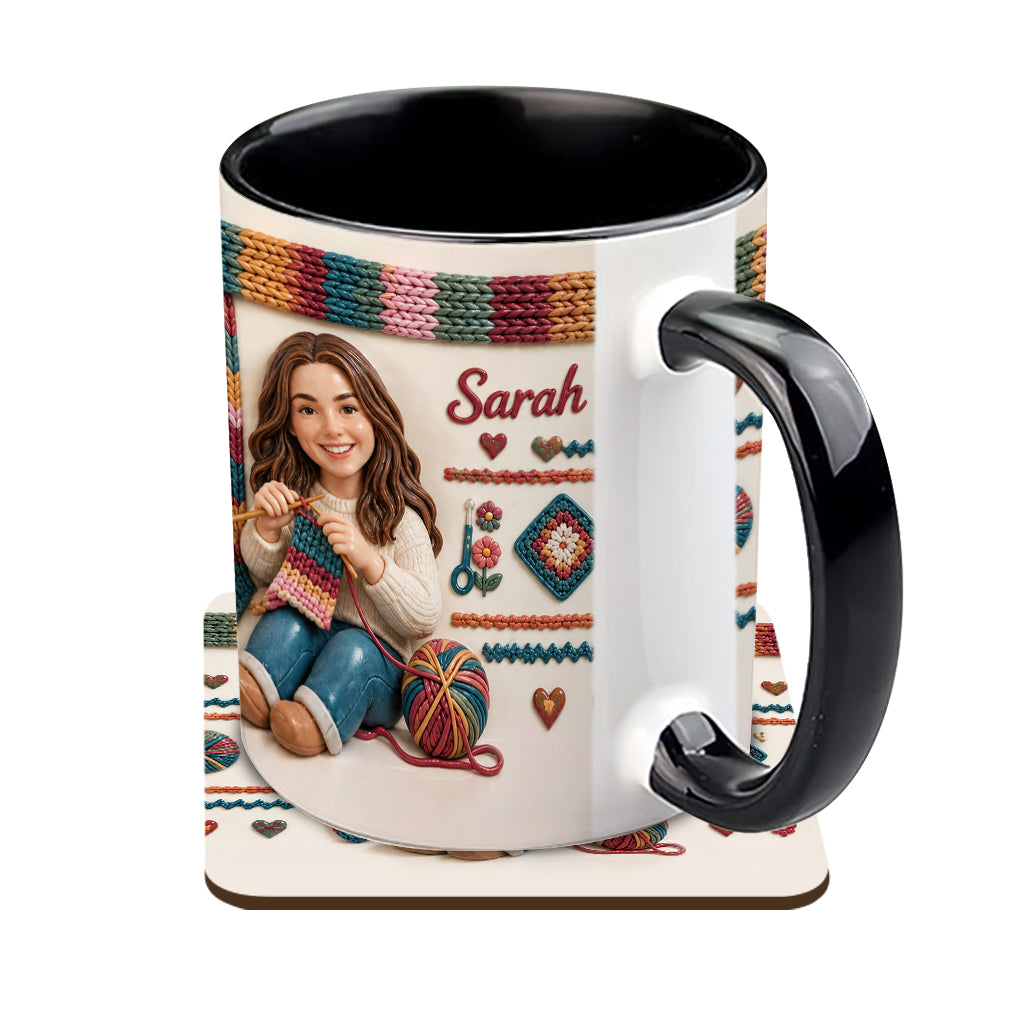 Love Crocheting - Personalized Crocheting Accent Mug & Coaster