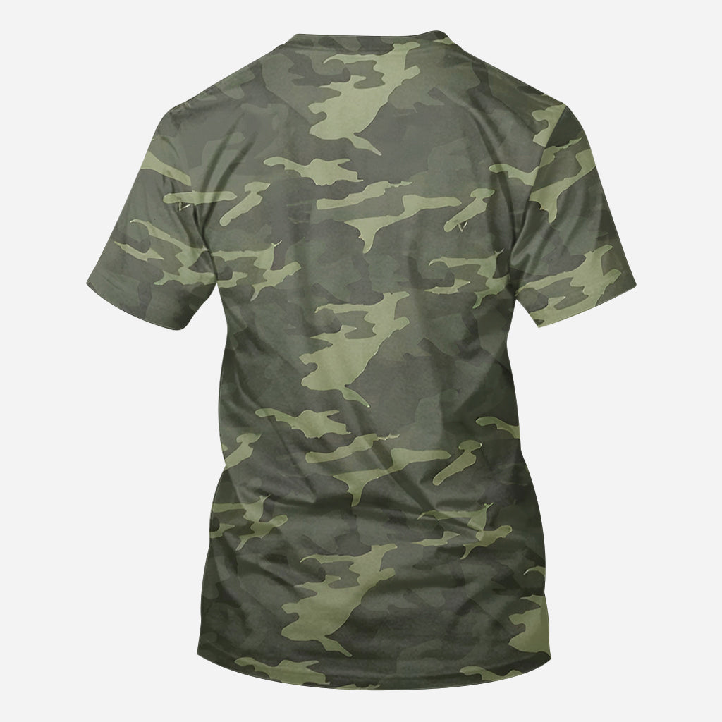 First Dad Now Grandpa Bear Camouflage - Personalized Grandpa All Over Shirt