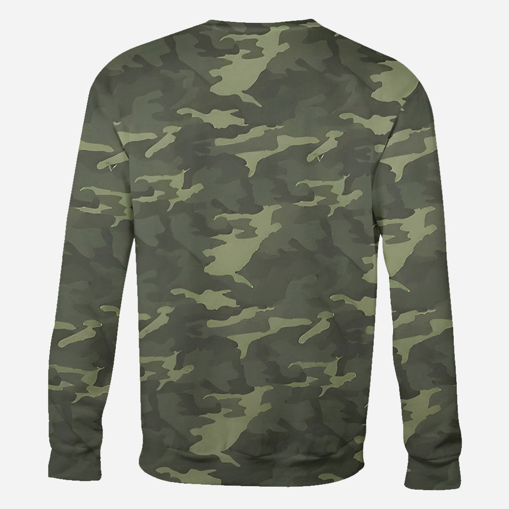 First Dad Now Grandpa Bear Camouflage - Personalized Grandpa All Over Shirt