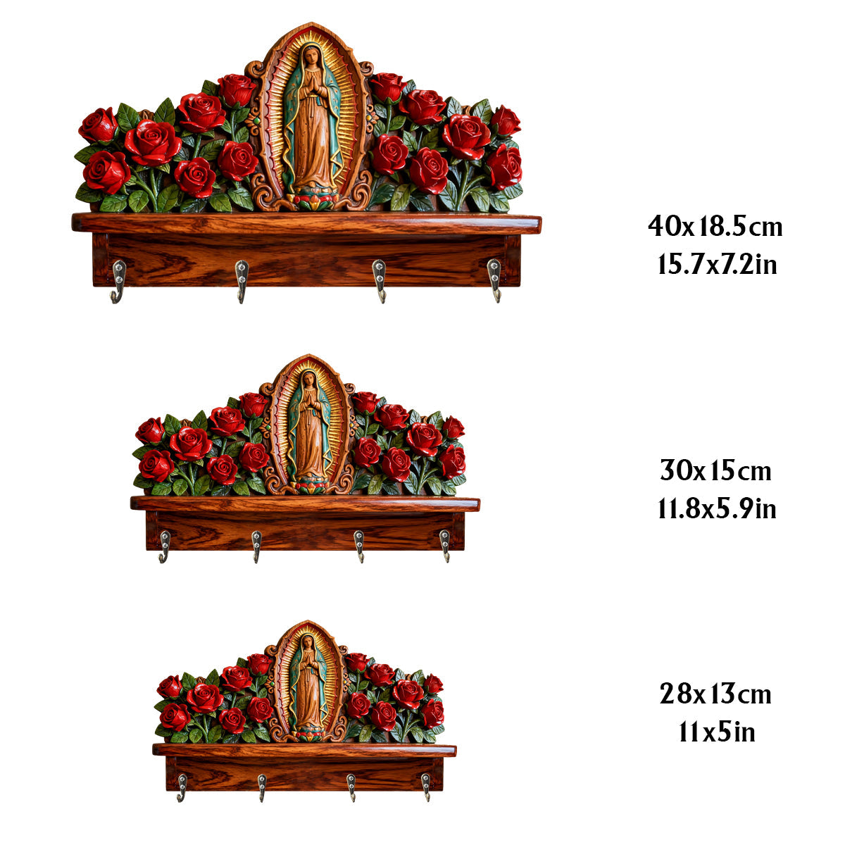Notre-Dame de Guadalupe - Porte-manteau chrétien personnalisé en forme de pièce