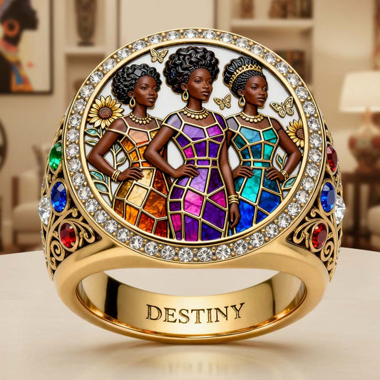Histoire des Noirs - Bague chevalière afro-américaine personnalisée