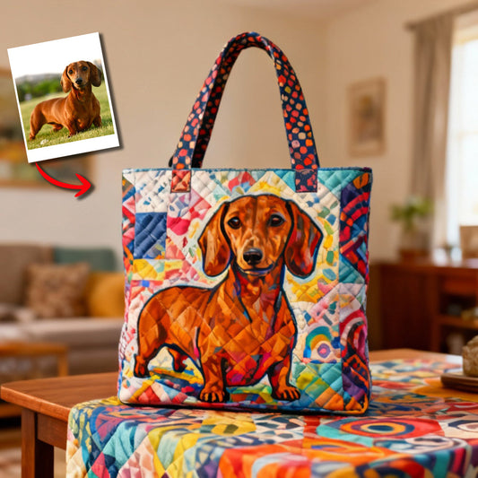 Funky Pet Art - Sac fourre-tout matelassé personnalisé pour chien et chat
