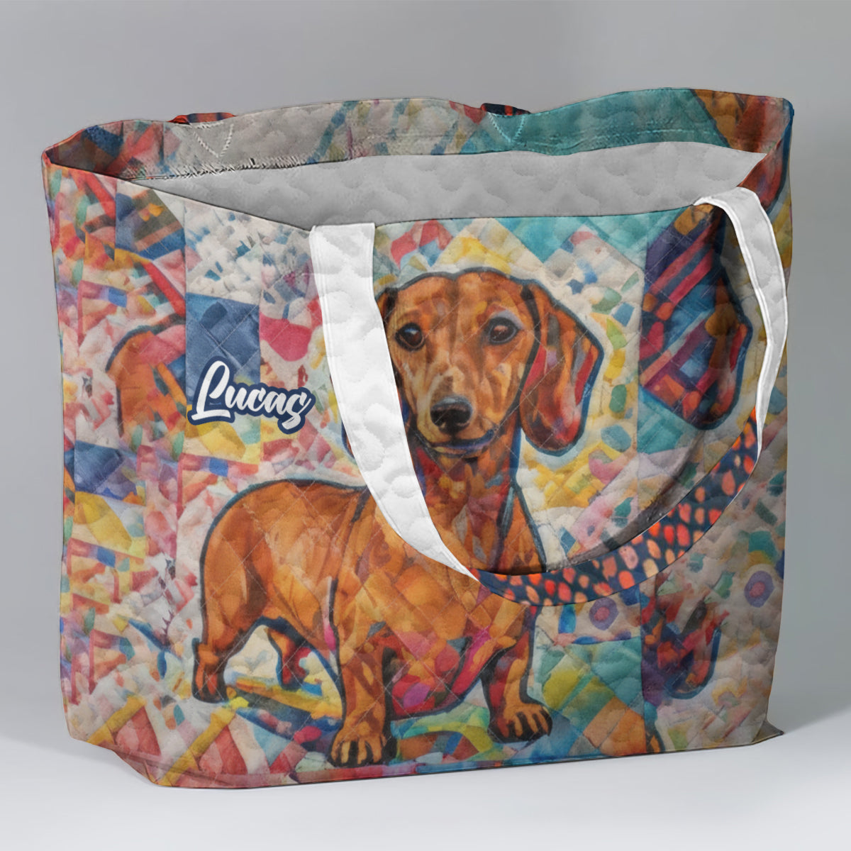 Funky Pet Art - Personalized Dog Cat Quilted Tote Bag