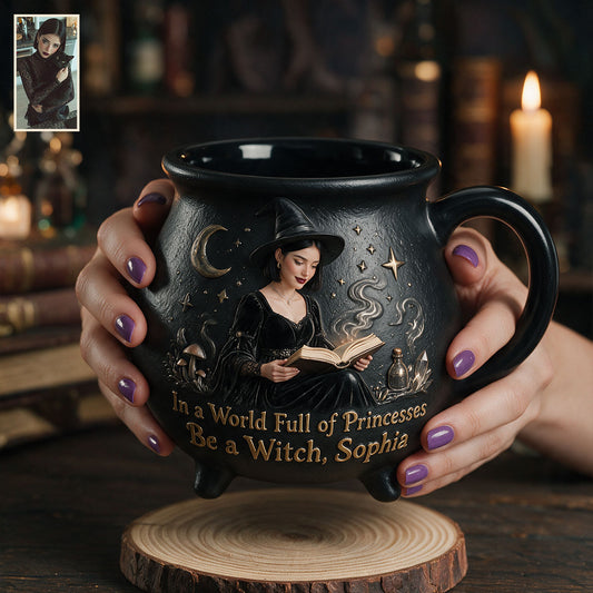 Dans un monde plein de princesses, soyez une sorcière - Mug à chaudron personnalisé