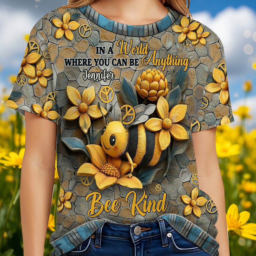 Dans un monde où tout est possible, soyez gentils - T-shirt hippie personnalisé